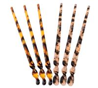 Ipetboom 6 pcs Vintage Chinese Hair Sticks Acetate Decorative Hair Chopsticks for Women Buns with Caramel and Light Tortoiseshell Colors for Parties Cosplay Proms
