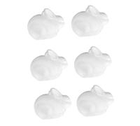 Ipetboom 6 Pcs White Foam Rabbit Molds for Decorative Painting DIY Crafts Unique Easter Desktop Decorations Educational for Creative Hand-Painting and Imaginative Play