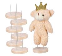 Ipetboom 6 Pcs Wooden Felt Dolls Display Stand Thick Stable and Smooth Surface Doll Support Rack for Needle Felting Crafts and Handmade Display