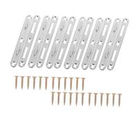 Ipetboom 6 Sets Heavy Duty Bed Rail Hardware with Screws Thickened Flat Plate Bed Hinge Buckles for Wood Headboards Fasteners for Stable Frame Connection Easy Installation