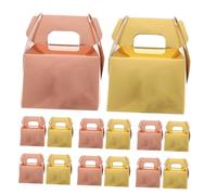Ipetboom 60pcs Small Favor Boxes with Handles for Wedding Candy and Snacks Rose Gold Gold Paper Treat Boxes for Cookies Desserts Donuts Sturdy Handheld Packaging for Multi-event Use