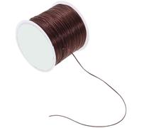Ipetboom 6Mm Brown Flat Elastic Wire for Hair Extensions, Sturdy Silicone Crystal Thread for Invisible Braids, DIY Beading and Hair Extension Accessories