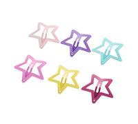 Ipetboom 6pair Little Girls Star Hair Clip Assorted Colours Hair Slides for Girls for School