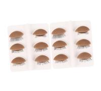 Ipetboom 6pairs Removable Eyelids for Makeup Practice Realistic Lash Extension Replacement for Training and Reusable Mannequin Eyelash Kit Skin Tone