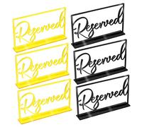 Ipetboom 6pcs Acrylic Reserved Signs for Tables and Chairs Lightweight Tabletop Seat Reservation Markers for Weddings Restaurants Parties Banquets Business Events Reusable Stylish Decor