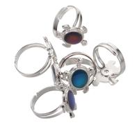 Ipetboom 6pcs Adjustable Turtle Mood Rings for Boys, Temperature-Sensing Color Changing Emotion Jewelry, Cute Sensitive Feeling Rings for Birthday Party