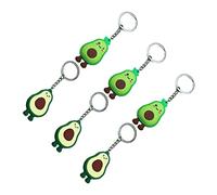 Ipetboom 6pcs Avocado Key Ring Pendant Keychain Set, Cartoon Dark Green and Grass Green Fruit Shape, Creative Bag Charm for Women Girls Backpacks and Car Accessories