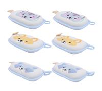 Ipetboom 6Pcs Bath Sponge for Newborns Soft Cotton Material Absorbent Exfoliating Shower Sponges with Mixed Cartoon Patterns Easy Grip for Daily Bathing