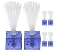 Ipetboom 6Pcs Battery Powered LED Fiber Optic Lights Mini Glow in The Dark Table Lamps for Wedding Favors and Party Centerpieces with Blue Base