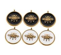 Ipetboom 6pcs Bee Jewelry Bracelet Charm Pendants Enamel Colorful Bee Charms Beekeeper Jewelry Metal Pendant for Necklace