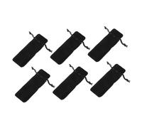 Ipetboom 6Pcs Black Lipstick Pouches Dustproof Outdoor Cosmetic Bags for Women Travel Camping Party Jewelry Perfume Holder Organizer