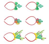 Ipetboom 6pcs Cactus Pattern Headband Plastic Party Hair Accessory Comfortable Day Versatile Party Prop for Birthday Bachelorette Fiesta Celebration