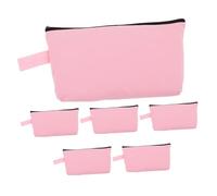 Ipetboom 6pcs Canvas Makeup Bags with Secure Zipper Closure Multi Purpose Travel Cosmetic Pouches for Sublimation DIY Craft Capacity Pencil Cases for Students Artists Office Use