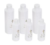 Ipetboom 6Pcs Catholic Holy Water Bottles Set with Easter Cross, Plastic Refillable Blessed Water Containers 250Ml 118Ml for Baptism and Church Sacrament Use