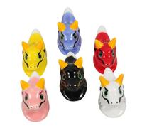Ipetboom 6pcs Ceramic Chopstick Rest Dragon Shape Cute Tableware Holder for Chopsticks Forks Spoons Compact Kitchen Accessory for Home and Hotel Random Color