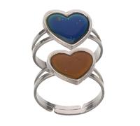Ipetboom 6pcs Changing Ring for Women Heart Shape Mood Temperature Ring Unisex Jewelry for Wedding Party Favor
