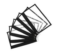 Ipetboom 6pcs Clear Zip Travel Bags with Black Trim Transparent PVC Toiletry Pouches for Makeup Documents Daily Use Organizer for Airport Liquids and Student Travel