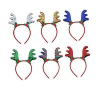 Ipetboom 6pcs Deer Antler Headband Christmas Party Decors for Adults Girls Reindeer Headband for Xmas Hair Hoops Lovely Xmas Headdresses Hair Decors for Holiday Season