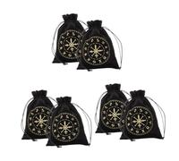 Ipetboom 6pcs Drawstring Tarot Card Storage Bag Portable Pouch for Tarot Cards Jewelry and Crystals Design Secure Closure for Easy Organization