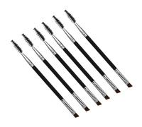Ipetboom 6Pcs Dual-ended Eyebrow and Lash Brushes with Angled and Spoolie Tips and Handles Anti-shed Synthetic Bristles for Precise Eye Makeup Women