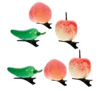 Ipetboom 6pcs Funny Pepper Hair Clips Apple Fruit Hair Accessories Alligator Clips for Women and Girls