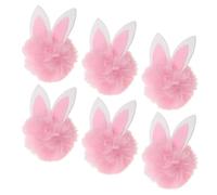 Ipetboom 6pcs Imitation Rabbit Bunny Ear Headband for Easter Cute Mini Stuffed Rabbit Fluffy Pompom Ball Bunny Ears for Home Indoor Decor and Easter Decor Embellishments