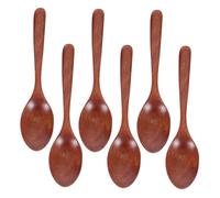 Ipetboom 6pcs Japanese Long-Handled Spoon Pet Feeder Spoon Wood Honey Seasoning Sugar Wood Tea Ramen Cutlery Stirring Light Brown Phoebe