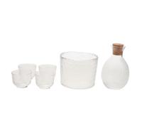 Ipetboom 6pcs Japanese Sake Glass Set with Hammered Texture Artistic Cold Sake Cups and Decanter for Wine and Tea Multipurpose Elegant Drinkware for Home Restaurant and Special Occasions