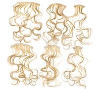 Ipetboom 6pcs Light Brown Wavy Hair Extensions Clips Removable Hairpiece for Women Easy to Apply High Temperature Comfortable Fit for Instant Style