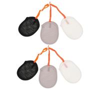 Ipetboom 6pcs Mesh Soap Saver Pouch Set with Hanging Rope Oval Foaming Net Soap Bags for Shower and Travel for Household Bath Use