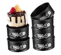Ipetboom 6pcs Mini Round Cake Molds Carbon Steel Non-Stick Springform Pans Design for Baking Cheesecakes and Small Cakes Party Holiday Use