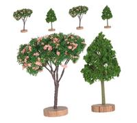 Ipetboom 6pcs Miniature Plastic Trees for Diorama Model Landscape Realistic Tropical Bonsai Artificial Plants for Railroad Scenery Cake Toppers and Small Space Decorations
