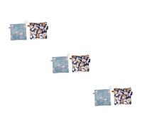 Ipetboom 6pcs Multifunctional Cartoon Pattern Sanitary Storage Bag Capacity Travel Cosmetic Bag