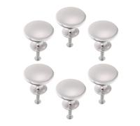 Ipetboom 6pcs Mushroom Shape Zinc Alloy Cabinet Pull Handles Brushed Chrome Round Door Knobs for Cupboards Drawers Wardrobe Furniture Hardware