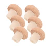 Ipetboom 6pcs Mushroom-Shaped Wooden Wine Bottle Corks Natural Cork Stoppers for Wine Sealing and Crafting Bottle Plugs at Home