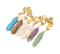 Ipetboom 6pcs Natural Stone Braid Accessories Wire Wrapped Hexagonal Pendant Charms Vintage Hair Jewelry for Braids Women Stylish Dreadlock Decorations