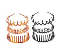 Ipetboom 6pcs Non-slip Tooth Plastic Headbands for Women Adjustable Hair Hoops Creative Design Suitable for Everyday Use and Hair Styling