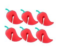 Ipetboom 6Pcs Plastic Kitchen Pot Boil Stopper Pepper Shape Lid Lifter Spill Lifters for Pots and Pans Cute Cartoon Design Prevents Overflow and Mess in Cooking