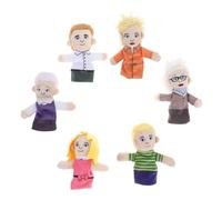 Ipetboom 6pcs Plush Family Finger Puppet Set Soft Hand Puppets for Educational Storytelling Playtime Interactive for Party Favors