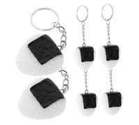 Ipetboom 6pcs Realistic Food Shaped Keychains Artificial Sushi Rice Ball Charms Kawaii Japanese Style Food Accessories for Collectors Bag Pendants Party Fillers and Decorations