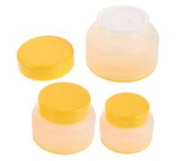 Ipetboom 6pcs Refillable round Lotion Containers Set - Low Profile Plastic Body Scrub Jars with Lids, 30g 50g 100g Empty Cosmetic Cream and Sample Storage Jars for Travel and Skincare