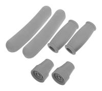 Ipetboom 6pcs Rubber Walker Handle Cushions and Crutch Hand Grips with Non-Slip Tips for Aluminum Crutches, Easy to Install and Secure Grip, for Athletes and Rehabilitators