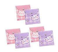 Ipetboom 6pcs Sanitary Napkin Pouch Multi-Function Bag Portable Pu Material for Women Period Needs