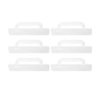 Ipetboom 6PCS Self Adhesive Stick Cabinet Handles for Sliding Doors Wardrobes White Plastic No Drill Installation Easy Peel Stick Scratch-Resistant Modern Design