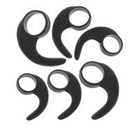 Ipetboom 6Pcs Silicone Anti-Lost Ear Hooks for 10mm Earbuds, Protective Earbud Clips with Ear Wings in Black (Large, Medium, Small), Sport Earphone Accessories for Running and Cycling