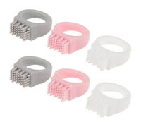 Ipetboom 6pcs Silicone Finger Ring Toothbrush Set for Hikers Compact Design Easy to Transport Mini Size Traveler Toothbrush for Outdoor Use