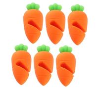 Ipetboom 6pcs Silicone Pot Lid Spill Stoppers Lovely Carrot Boil Lifters Lightweight Overflow Preventers for Electric Cookers and Skillets with Smooth Safe Edges