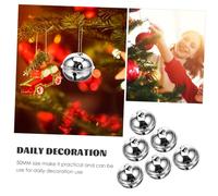 Ipetboom 6pcs Silver Jingle Bells with Star Cutouts Holiday Sleigh Bells for Christmas Tree Decoration Home Garden Wedding Craft Hanging Ornaments