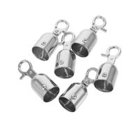 Ipetboom 6pcs Silver Rope End Stoppers with Spring Hooks for Crowd Control Stanchion Barrier Ropes Quick Installation and Secure Outdoor Use for Queue Management and Isolation