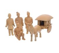 Ipetboom 6pcs Terracotta Warriors Figurines Pvc Creative Design Unique Decoration High Detail Fidelity Collectible Warrior Statues for Home and Garden Display